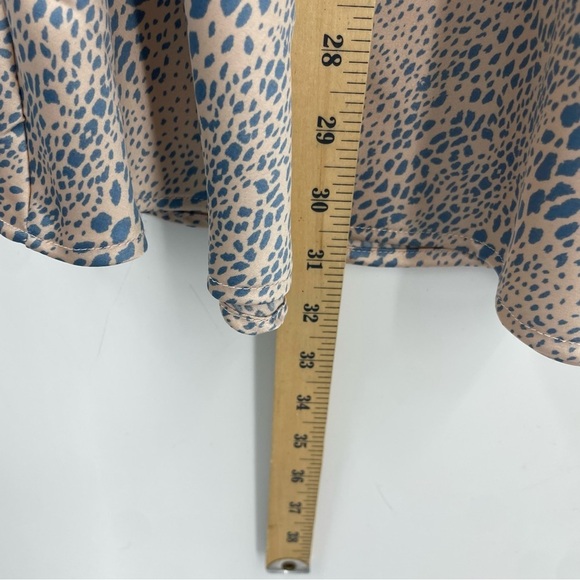 RTR NOW Dot Midi Slip Skirt Sz XL cream blue - Picture 4 of 8